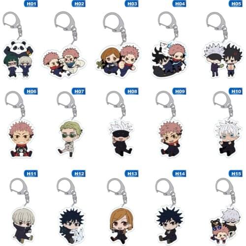 2021 Hot Jujutsu Kaisen Yuji Itadori Anime HD Printed Keychain Cosplay Acrylic Pendant Keyring Cute Funny Cartoon Toy Rare Gift