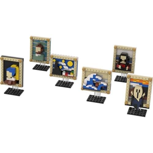 Buildmoc DIY Sunflowers Van Gogh Pixel Art Bricks Set Particle Building Block World Famous Painter Educational Kids Toy Gift