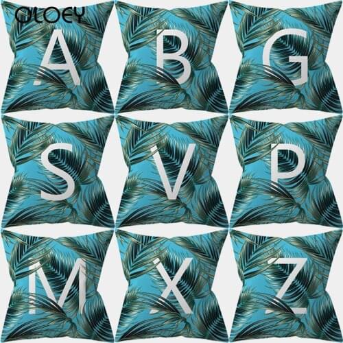 Polyester Cushion Cover Letters Plant Decorative Cushion Cover Home Decor Sofa Living Room Pillow Case 45*45cm