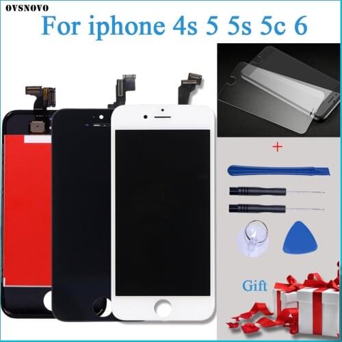 No Dead Pixel Display AAA+ Quality For iPhone 4s 5 5s 5c 6 LCD Display Touch Screen Assembly 100% Brand +tempered glass+Tools