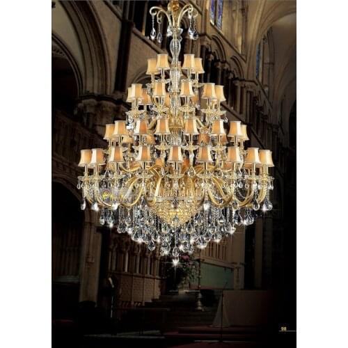 European Luxury Crystal Chandelier Light Penthouse Staircase Chandelier Villa Chandelier Lighting 47 Lights Free shipping