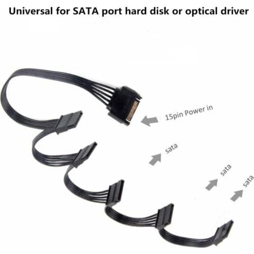 SATA Power Splitter Cable 15Pin 1 To 5 Hard Drive Disk Male To Female For DIY PC Sever 4pin IDE SATA Power Supply Extension Cord