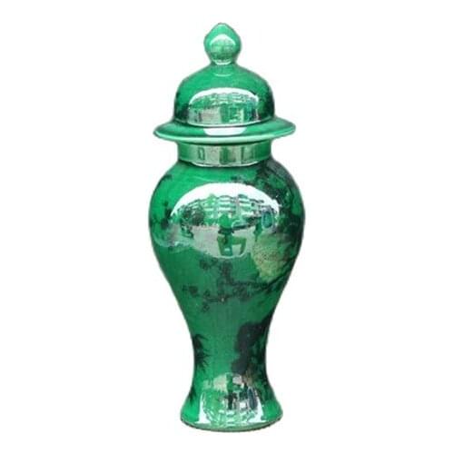 China old porcelain Green glazed Coloured drawing Porcelain Cans