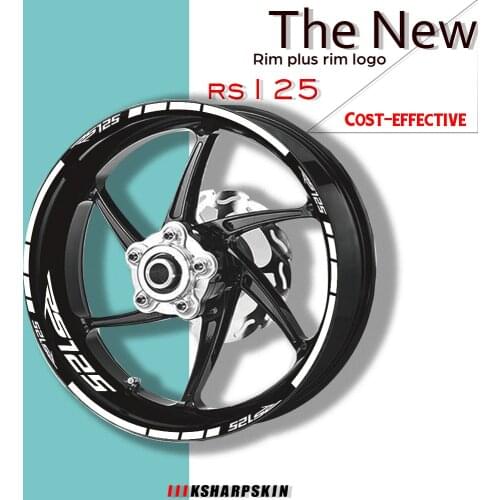 Motorcycle Wheel Rims Reflective Stickers Tire logo Decals moto decorative Accessories set For APRILIA RS125 rs 125