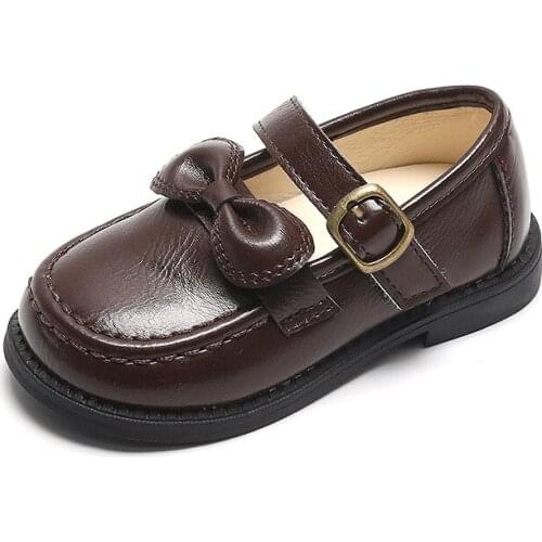 CMSOLO Leather Shoes Toddlers Baby New Fashion Autumn Spring Kids Leather Shoes Heel Flat Simple Girls Princess Leather Shoe