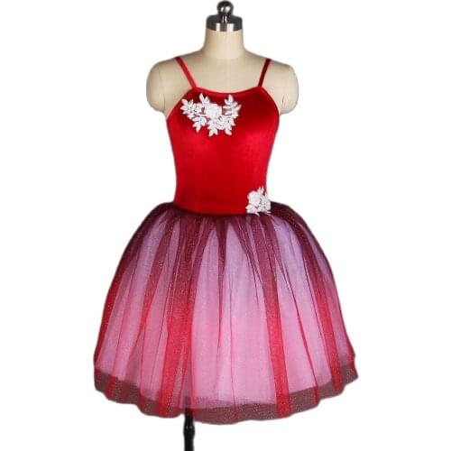 Red velvet bodice dance ballet tutu Romantic dance costumes girl & women stage dance costume ballet tutu