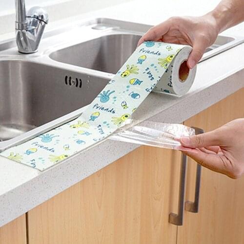 Hot Sale Cartoon Sink Stickers Self Adhesive Waterproof Kitchen Bathroom Wall Corner Line Sticker Diy Home Decor Stikers W37
