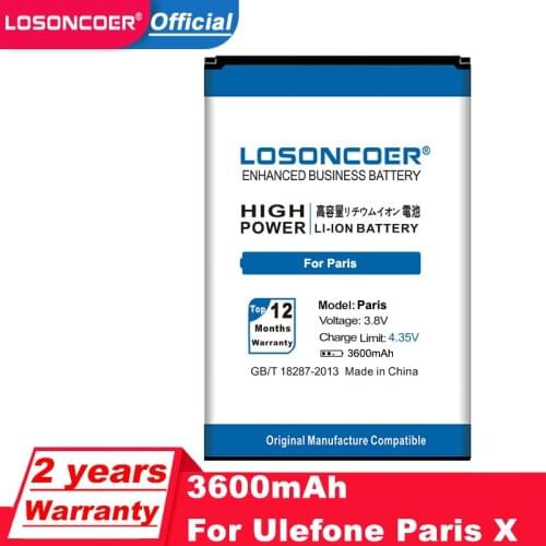 LOSONCOER New 3600mAh For Ulefone Paris X Smart Mobile Phone+ Free Shipping Tracking Number+ In Stock