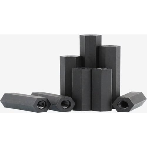 M3m4 nylon post black double pass isolation plastic support PC board spacer stud