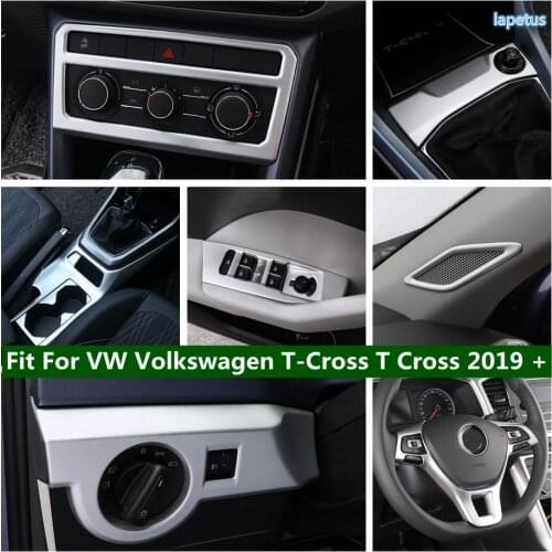 Matte Steering Wheel / Door Handle Catch / AC Air Vent Cover Trim ABS For VW Volkswagen T-Cross T Cross 2019 - 2021 Accessories
