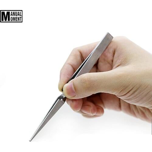 Gundam Miniature Model Tools Stainless Steel Precision Reverse Tweezers Modeling Hobby Accessory