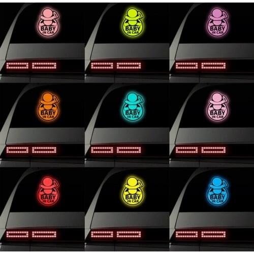 14.4*10.9cm Car Sticker and Decal "Baby in Car " Reflective Sticker Car Styling Decor Safety Warning Auto Window Body Sticker