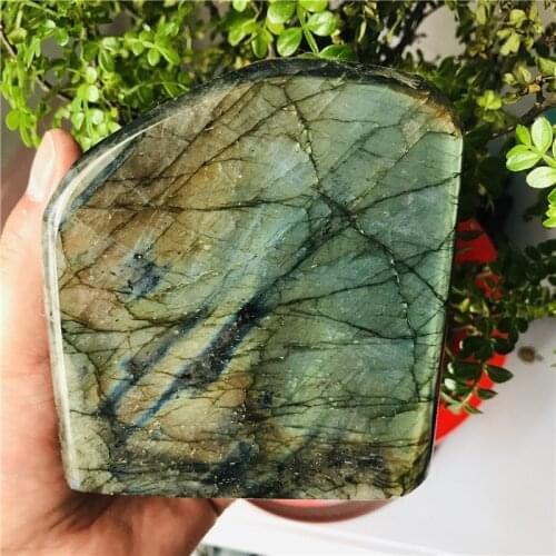 Natural labradorite free form stone shining labrador feldspar stand stone Healing