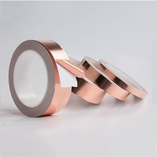 20M Single Side Conductive Copper Tape 3mm 5mm 6mm 8mm 10mm Width Strip Adhesive EMI Shield Heat Resist Repair Copper Foil Tape