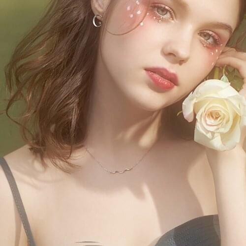 Simple Minimalist Dainty Wave Silver Color Clavicle Chain Necklace For Women Korean Fashion Jewelry Gifts s925 Stamp