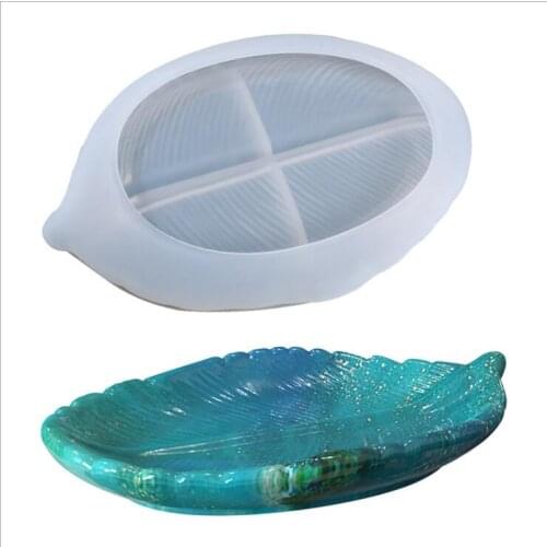 Transparent Silicone Mould Resin Decorative Craft DIY INS style Leaf shape plate dish Mold Epoxy Resin Molds For Jewelry