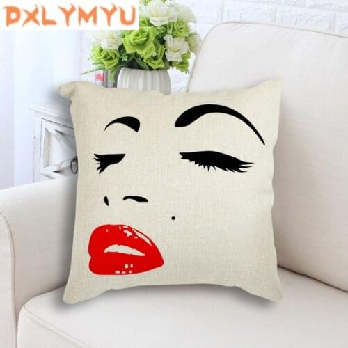 Sexy Movie Star Marilyn Monroe Poster Minimalism Art Printed Decorative Cushion Linen Cotton Throw Pillow