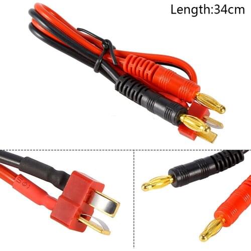 34cm T-plug To 4mm Banana Plug Connector RC Cable T Plug To 4mm Banana Connector For B6 B6AC B8 Chargers Adapter Conversion Head