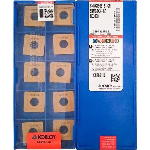 SNMG190612-GR NC3030 100% KORLOY Original carbide insert with the best quality 10pcs/lot free shipping