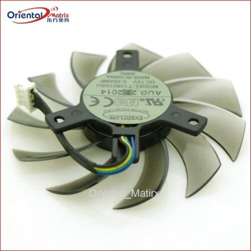 T128010SU DC12V 0.35A 75mm 4Pin VGA Video Card Fan For Gigabyte GTX670 GTX580 560ti GTX770 Cooling Fan