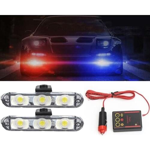 MZORANGE 12V 6W LED Stroboscope Strobe auto fso Flasher Warning Light Police Automobile Day Lights Car Waterproof Controller