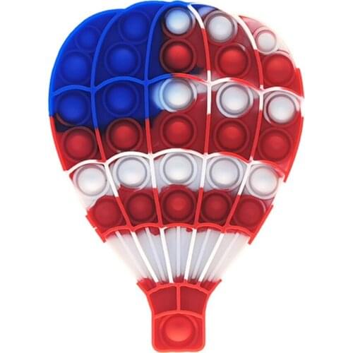 Hot Air Balloon Silicone Fidget Reliver Stress Toy Rainbow Push Bubble Antistress Toys Adults & Children Sensory Toys to Relieve