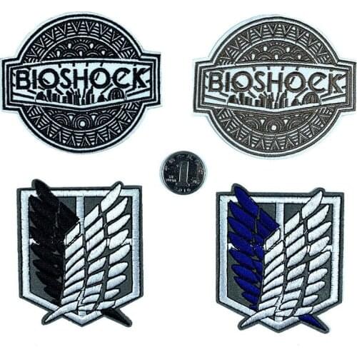Japanese Anime Embroidery Cloth Sticker Wings of Freedom Badge Shield DIY T-shirt Sweatshirt Ironing Epaulettes on Clothes