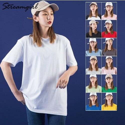 Summer Oversize T Shirt Women Cotton Loose Plus Size White T Shirts Women Tee Boyfriend Oversized T Shirt Vintage Tshirts Cotton