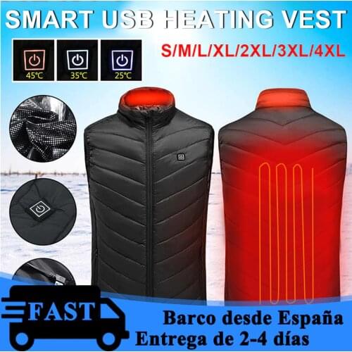 USB Electric Heated Vest Winter Outdoor Men Heating Waistcoat Thermal Clothing Heated Vest Winter Jacket Camping Accessories