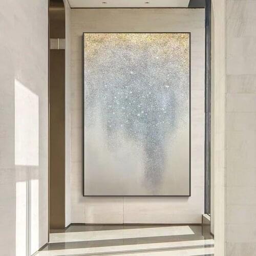 The Gold Foil Design Pictures Hand-painted Abstract Oil Painting Modern Home Wall Decor Art on Canvas For Living Room Unframed