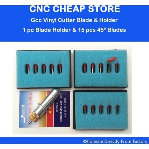 1 pc Gcc Cutting Plotter Signpal Vinyl Cutter Blade Holder+15 pcs 45 degree Blade Vinyl Cutter Knife