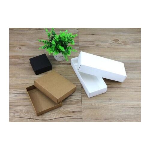10 sizes Kraft black white gift packaging box kraft blank carton paper gift paper box with lid Gift carton cardboard box