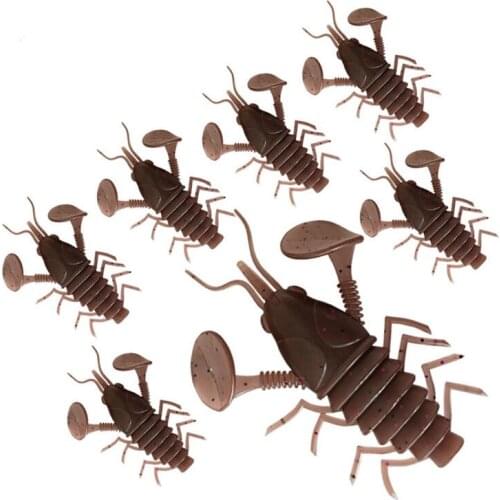 10 Pcs/lot 5.5G Lure Imitation Shrimp Shape Soft Worm Fishing Shoft Bait Cockroach Bug Wacky Calilona Texas Fishing Set