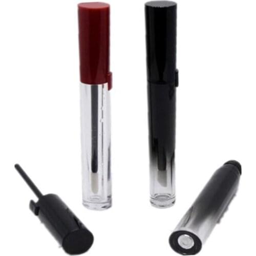 5ml Empty Lipgloss Containers with Black Lid,Clear Plastic Cosmetic Lip Gloss Tubes wholesale,Concealer Refillable Bottle
