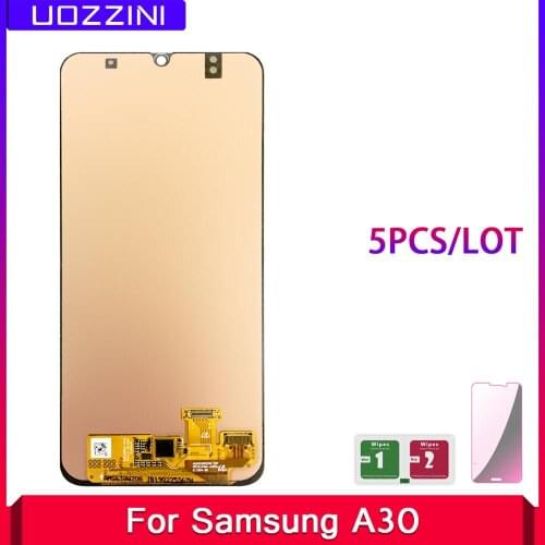 5 Pcs/Lot Amoled LCD Display For Samsung Galaxy A30 A305/DS A305F A305FD A305A 100% Tested Touch Screen Digitizer Assembly