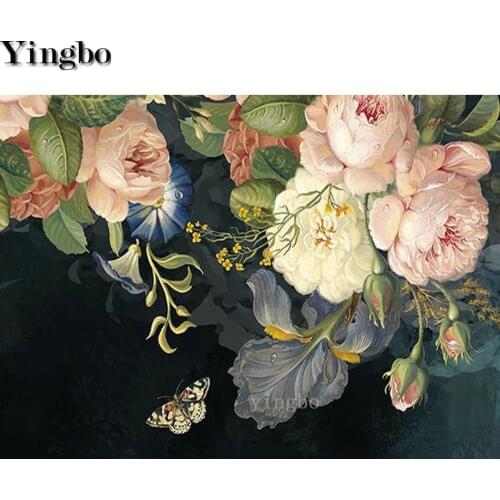 5d diamond painting Peony butterfly pink flower full square round drill diamond embroidery decoration diamond mosaic Wall Art