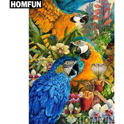 HOMFUN Full Square/Round Drill 5D DIY Diamond Painting "Jungle parrot" 3D Embroidery Cross Stitch 5D Home Decor Gift A01009