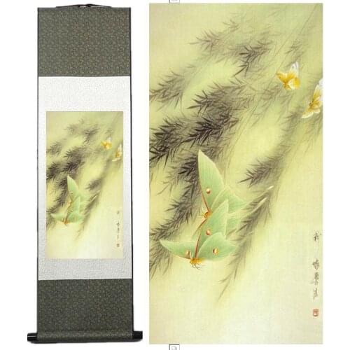 Flowers Painting Home Office Decoration Chinese scroll painting birds painting butterfly and flower painting