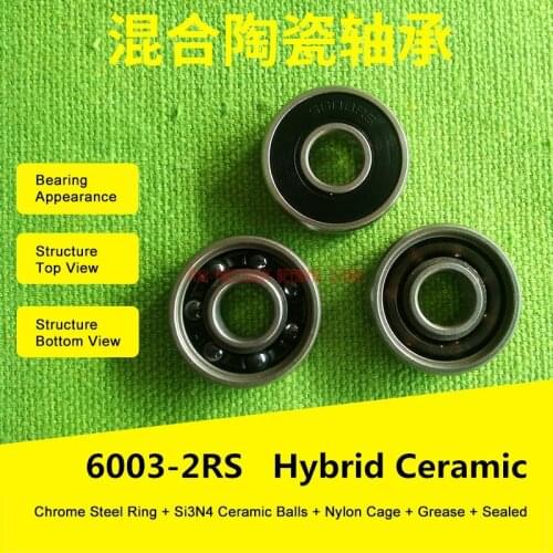 6003 Hybrid Ceramic Bearing 17x35x10 mm ABEC-7 ( 1 PCS ) Bicycle Bottom Brackets & Spares 6003RS Si3N4 Ball Bearings Rodamientos