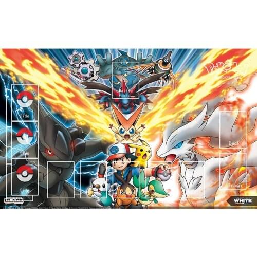 Pokemon Snivy Victini Tepig Oshawott Pikachu Playmat Table Card Game Mouse Pad Adult Gaming Mat Toys