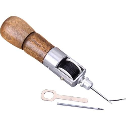 Leather craft Sewing DIY Handmade Leather hand-stitching Tool Sewing Kit Lock Stitch Awl +2 Needles+Wrench