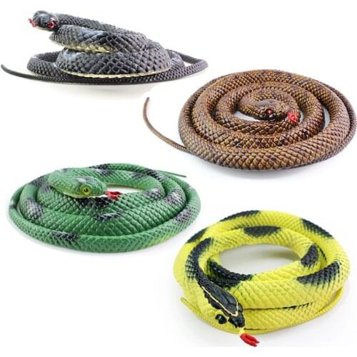 130cm Simulation Snake Toy April Fools Day High Simulation Snake Realistic Fake Snake Pretend Joke/Trick Toy Garden Props