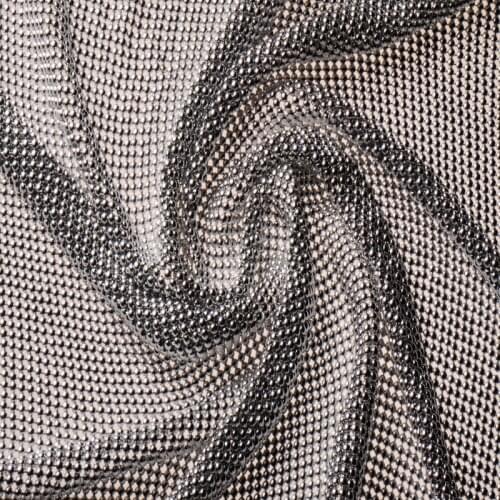Quality Golden & Silver Beaded Metal Mesh Fabric Metallic cloth Metal Sequin Sequined Fabric Curtain Square 50cm x 45cm