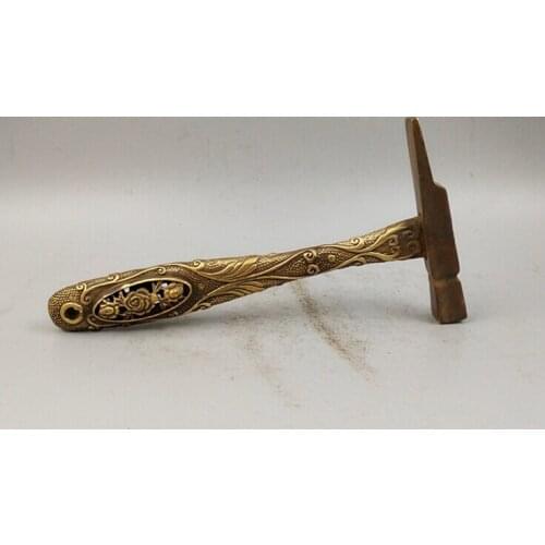 Collection of pure brass openwork carving hammer sculpture ornament charming family accessories hot sale