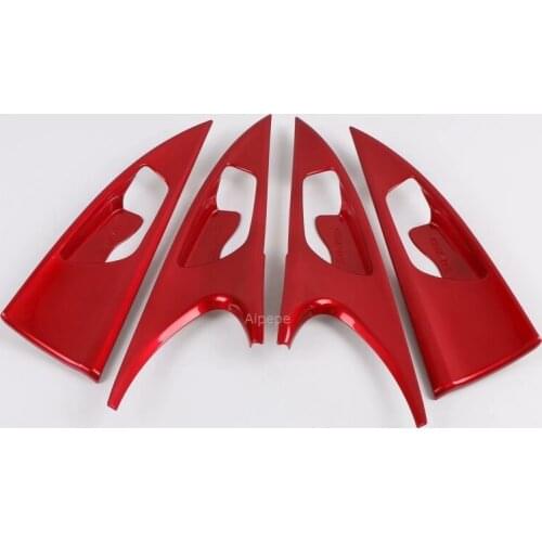 Red Black Carbon Fiber Interior Mouldings Inner Door Handle Bowl Panel Cover Trim For Honda Civic 10th 2016 2017 2018 2019 LHD