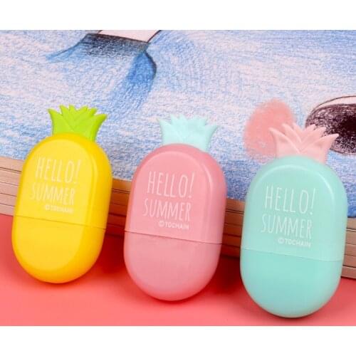 1pc Fruits Pineapple Design Pencil Rubber Eraser Drawing Correction School Office Student Stationery
