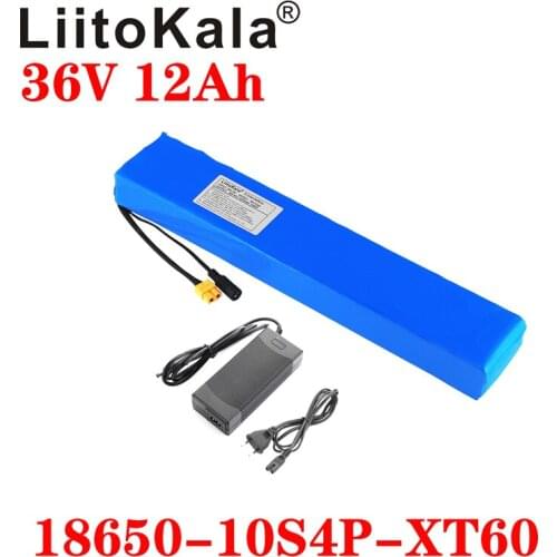 Liitokala 36V 12ah 10S4P High Power and Capacity 42v 18650 Lithium Battery Electric Motorcycle Bicycle Scooter with BMS 42V 2A