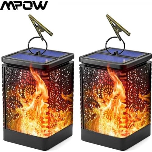 Mpow Dancing Flame Solar Lantern Lights Christmas Solar Flame Lights 1/2 Pack Outdoor Garden Waterproof Novelty Landscape Lights