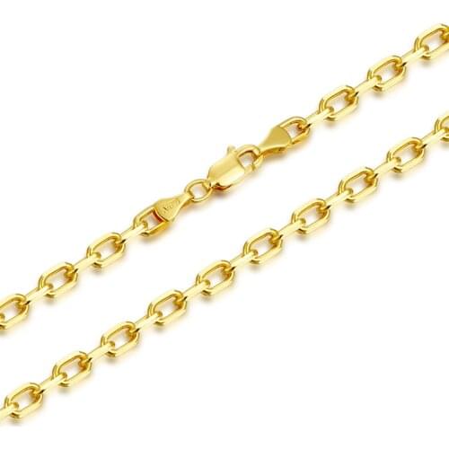 Heavy Gold AU750 Yellow Gold Mens Necklace chain Fashion O Link Chain Necklace Width 4mm