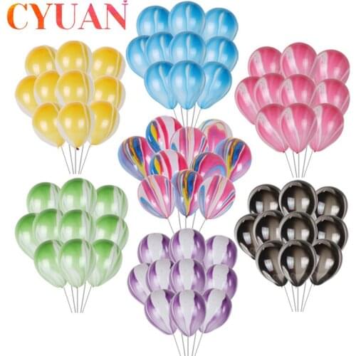 CYUAN 10pcs 12inch Painting Marble Agate Balloons Colorful Cloud Latex Balloon Wedding Xmas Decoration Birthday Party Globos